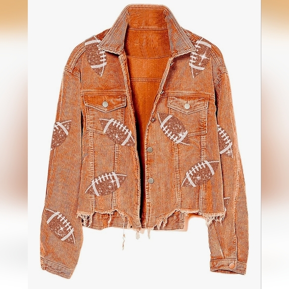 Corduroy Jacket with Sequin Footballs - Picture 4 of 12